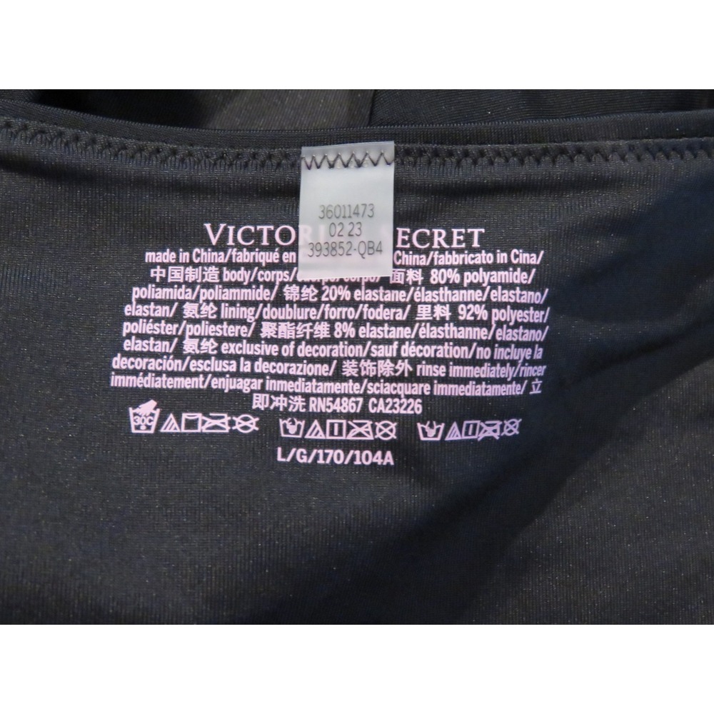 Victorias Secret L Large Black Single Shoulder Cutout One Piece Swimsuit Beach - Picture 8 of 8